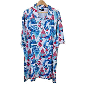 Yatta Golf Polo Shirt Mens 4XL Red‎ White Blue Performance Stretch Wicking